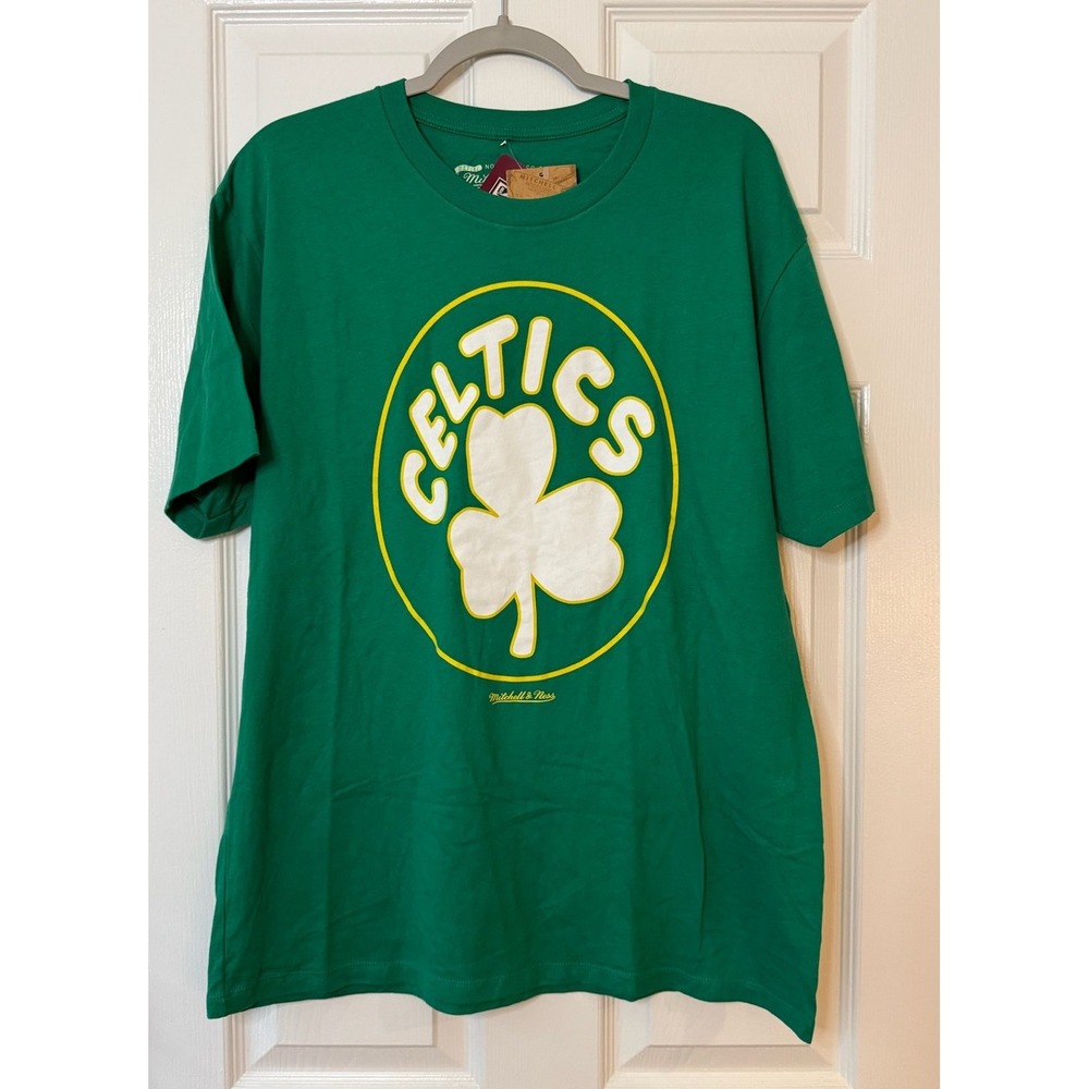 Mitchell & Ness Boston Celtics NBA Graphic T-Shirt Green, Mens Large, NWT